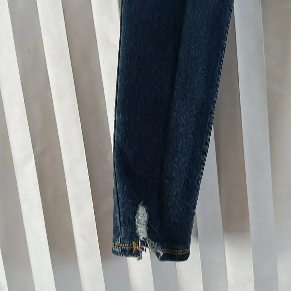 Old Navy Girls Size 18 Dark Blue Distressed Skinny Rockstar Jeggings